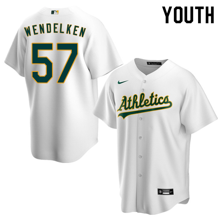 Nike Youth #57 J.B. Wendelken Oakland Athletics Baseball Jerseys Sale-White